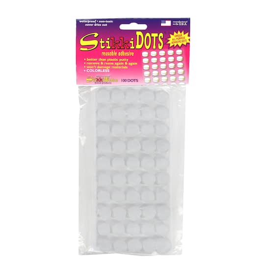 4 Packs: 6 Packs 100 ct. (2,400 total) StikkiDOTS&#xAE; Colorless Adhesive Dots